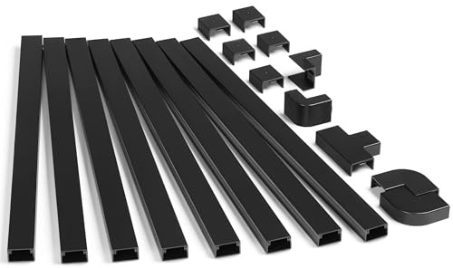ZhiYo Kabelkanal für TV, 320 cm (8x40 cm), Schwarz Kabelabdeckung