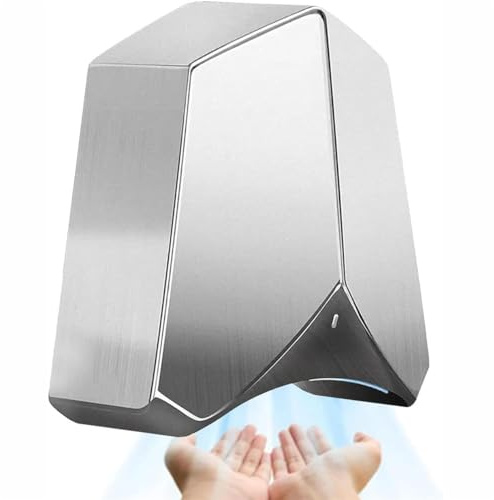 Asciugamani Automatico a Induzione 1050W, Asciuga Mani Elettrico Commerciale Montato a Parete, Asciuga Mani Elettrico a Risparmio Energetico Ad Alta Velocità per Bagno E Toilette Commerciali,Mirror