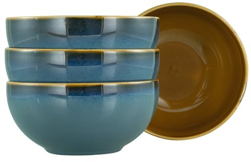 Creatable, 22886 Mallorca Series 4-Piece Crockery Set for 4 People, Buddha Bowl Made of Stoneware, Dishwasher and Microwave Safe, Quality Production