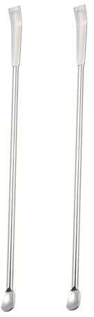 YOKIVE 2 Pcs Cuchara Espátula De Laboratorio, Acero Inoxidable 304 Muestreo Micro Mezcla Medición Ideal Para Laboratorio (150mm/6 Pulgadas) | Mezcla de micromuestras, ideal para laboratorio