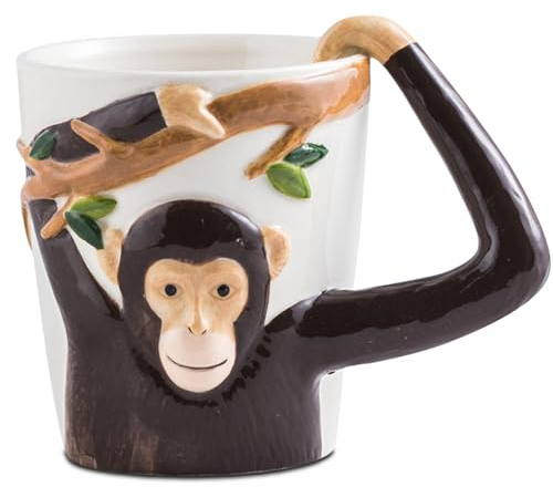 ZONSUSE Rolig apa mugg, frukost apa, personlig apa-mugg, apa kopp arm som handtag, rolig present till familj vänner barn 310 ml (durk)