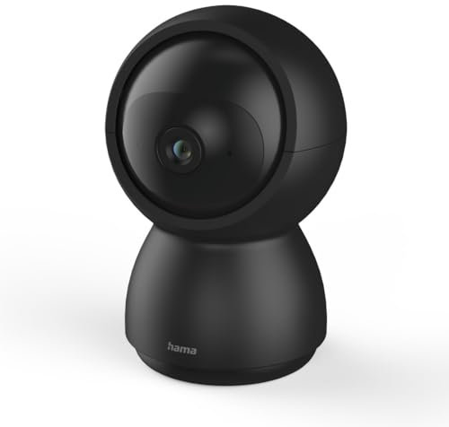 Hama Überwachungskamera innen WLAN Handy (schwenkbare, neigbare WLAN Kamera mit App, Nachtsicht, Aufzeichnung, Bewegungsmelder, Gegensprechanlage, als Haustierkamera, Babyphone, 1080p, 128GB) schwarz