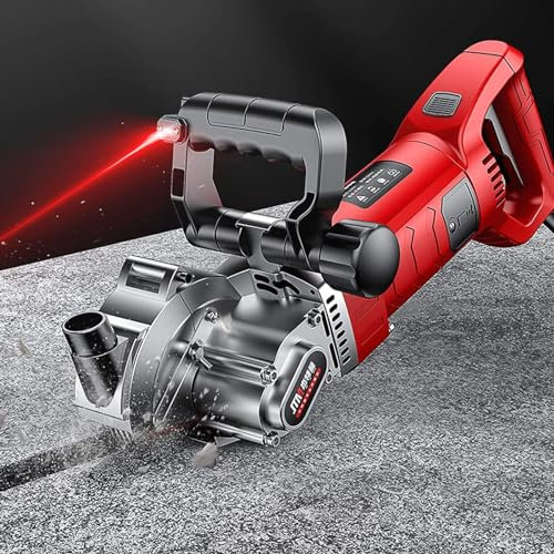 Wall Chaser Electric with Carry Box & 5 Saw Blades, Wall Groove Cutting Machine 8280W, 42mm Cutting Width/45mm Cutting Depth