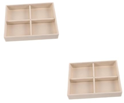 BESTYASH 2 Pièces Plateau De Rangement En Velours Petit Plateau à Bijoux D'affichage D'anneau Organisateur De Bijoux Pour Tiroir à Commode Plaque Bois Beige