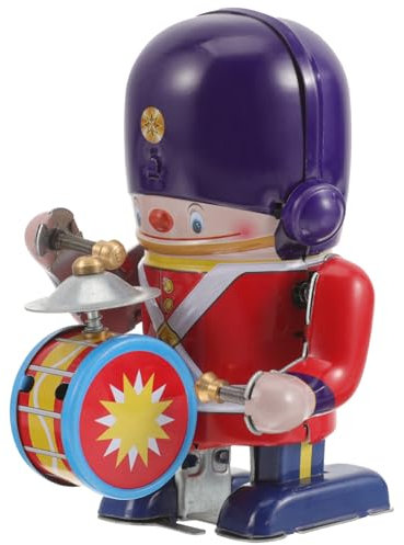 FELTECHELECTR Drummer Soldier Aufziehspielzeug Aus Blech Kreatives Für Junge Mädchen Interaktives Spielzeug Mit Automatischem Trommeln Perfektes Party-gastgeschenk Für Geburtstagsfeiern