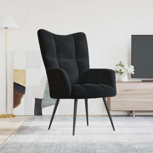 Myheimly Relaxsessel Sessel Polsterstuhl Stuhl Relaxstuhl Polstersessel Armsessel Ohrensessel Wohnzimmer Schwarz Samt