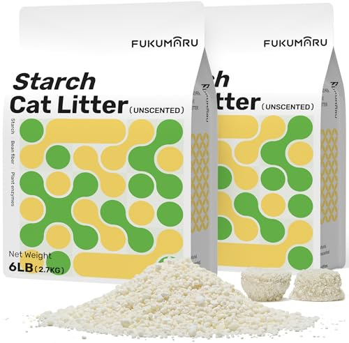 FUKUMARU Maniok kattsand 5,4 kg – stark klumpbildning, dammfri, non-stick jord, 24/7 luktkontroll med växtbaserade ingredienser