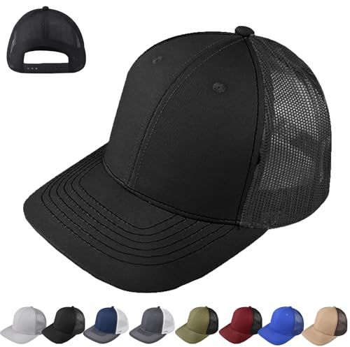 CWENDANER Unisex Baseball Mütze, Mesh Trucker Cap, Damen und Herren Kappe, Netzstoff Verstellbare Baseball Cap, Trucker Herren, Einheitsgröße, Für Sport Reisen Drauße