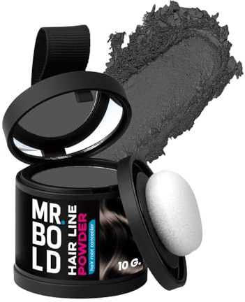 Mr Bold Haaransatz-Puder, kaschiert sofort Haarausfall, graue Haarfarbe für Grauabdeckung, Haarschatten-Topper für Damen und Herren, dünnes Haarpuder (10 g)