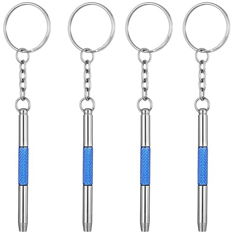 4 Pcs Mini Screwdriver for Glasses,3-in-1 Keychain Tool Glasses Screwdrivers Set,for Glasses,Jewelry,Watches, Electronics Repair