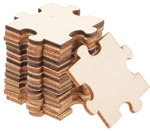 UPKOCH Holzpuzzleteile 100 Stück Blanko Puzzleteile Holzpuzzle Zum Selbst Gestalten 3.5 X 3.5 Cm Kreatives Diy Basteln Für Kinder Schule Und Geburtstag