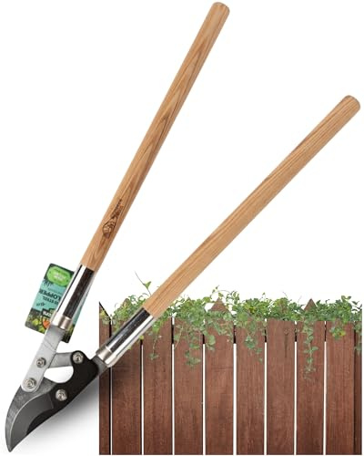 Growers Own Stainless Steel Garden Bypass Lopper with Durable Ash Wood Handle – Heavy Duty Branch Cutter with High Performance Blades. Tree Trimming Tool for Beginners & Professional Growers