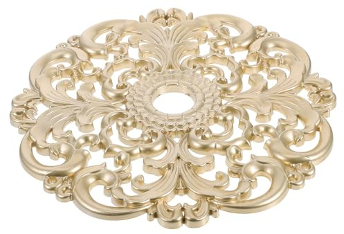 Cabilock Deckenrosette Dekorativ zum Abdecken von Deckenöffnungen Rund Goldfarben im Europäischen Stil für Wohn Sowie Esszimmer