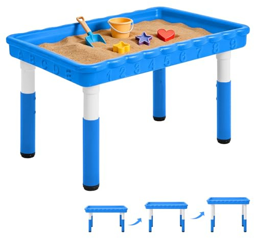 FUNLIO Tuff - Bandeja para juegos sensoriales, altura ajustable, rectangular, color azul