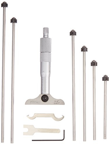 Fowler 52-225-112-0, Vernier Depth Micrometer with 0-6 Measuring Range
