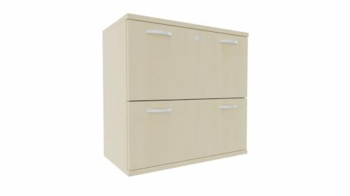 Geramöbel Registraturschrank 2 Hängeregistraturen mit Zentralverriegelung und Auszugssperre, abschließbar, Wandbefestigung erforderlich, 800x425x768, Ahorn/Ahorn