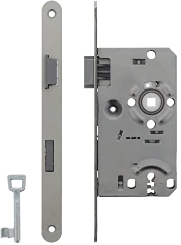 ToniTec Zimmertür Einsteckschloss Dornmaß 55 mm Falle + Riegel Kunststoff links BB (Buntbart)