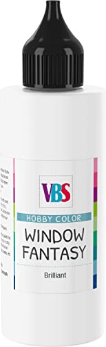 VBS Window Fantasy 85 ml Windowcolor lichecht speichelecht wasserfest wasserverdünnbar auf Wasserbasis ganzjährig 85 ml Klar