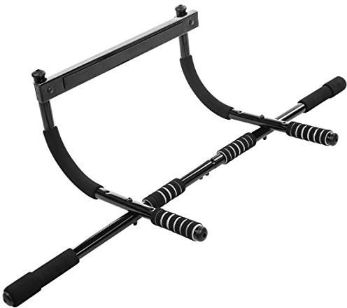 Ultrasport Unisex 4-1 Barre de traction, barre traction de porte, entraîneur multifonctionnel, équipement d'entraînement pour maison et le bureau, traction, longueur du cadre env. 73 à max. 89, Noir