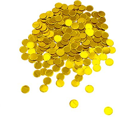 Oblique Unique® Konfetti Gold rund Tisch Konfetti mit Spiegeleffekt für Hochzeit Geburtstag Feier Jubiläum Deko über 300 STK.