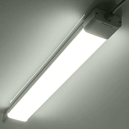 Anten 36W LED Feuchtraumleuchte 120cm für Keller, Garage, Innen- und Außenbeleuchtung | IP65 Wasserfest Kellerleuchte, Feuchtraumlampe in Kaltweiß 6000K, 2 Stücke