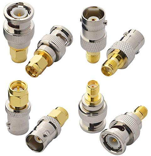 YILIANDUO SMA to BNC Kits 2 Set RF Adapter Connector Kits for SDR Ham Radio Baofeng UV-5R UV82 V-5r5 Two Way Handheld Radio Electronics CCTV Camera scanner Two Way Radios