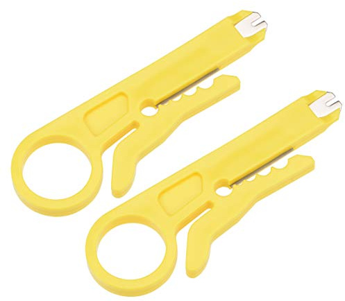 sourcing map Mini Wire Stripper Punch Down Cutter for Network Wire Cable, RJ45 Cat5 Data Cable, Telephone Cable and Computer UTP Cable 2pcs