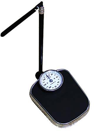 Medizinische Waage, Größen- und Gewichtswaage, mechanische Personenwaage mit Messlatte, großes Zifferblatt, 160 kg / 190 cm Geeignet für Schule, Krankenhaus, Hotel