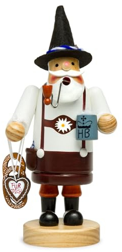 SIKORA RM-A Räuchermännchen aus Holz 3 Größen Verschiedene Motive, Farbe/Modell:A30 weiß braun - Bayer, Höhe in cm:Höhe ca. 15 cm