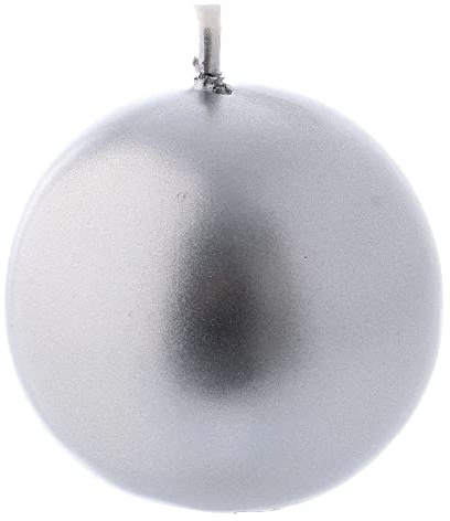 Holyart Bougie de Noël sphère Ceralacca Argent diam. 5 cm