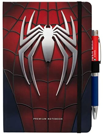 Grupo Erik Spiderman Notizbuch A5 Journal Tagebuch Merch Geschenke | Tagebuch mit Stift Dotted Bullet Journal Ringbuch Mädchen und Jungen Einschulung - Notizblock A5 14,8 × 21,0 cm