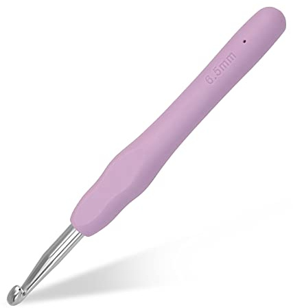 Doxiru 6,5mm Häkelnadel mit ergonomischem Griff zum Häkeln und Stricken | Glatte Aluminium-Häkelnadel, rutschfestem Griff, ergonomisches Design für komfortable Handhabung, geeignet für Anfänger