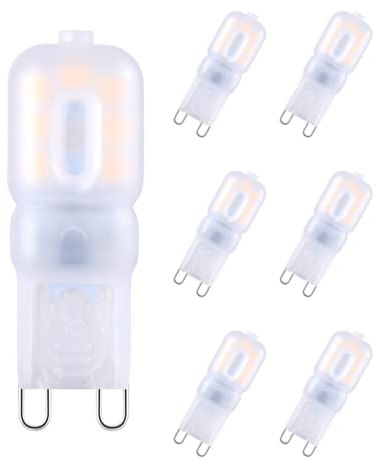 tkhetiana 3W G9 LED Lampe warmweiß 3000K, 2.5W G9 LED Glühbirnen,Enegiesparende g9 Kleine Led Birne,Ersatz Für 25W 30W Halogenlampe, AC220-240V,6er Pack