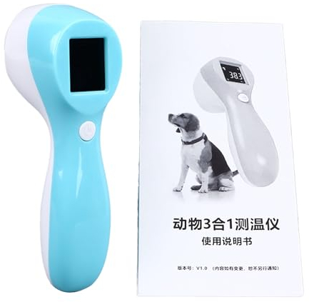 Zerodis Digitales Haustier-Thermometer, Messen Sie die Hundetemperatur, Hunde-Thermometer, Infrarot, Berührungslos, Hohe Genauigkeit, 3-in-1-Tierthermometer für Haustiere, Katzen, Hunde,