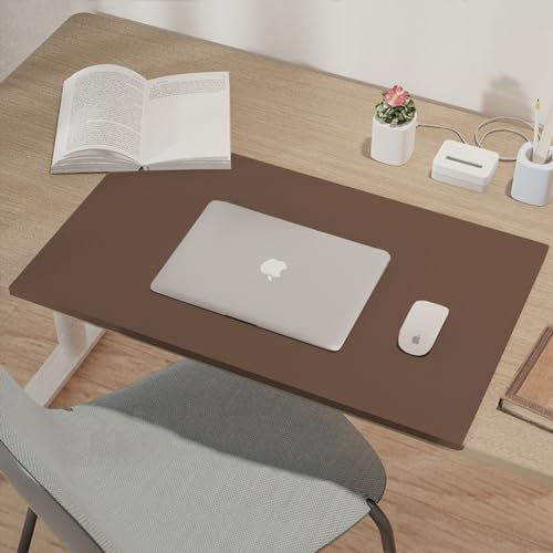 Leder Schreibtischschutz, Benutzerdefinierte Größe Tischunterlage, Tastaturpad Mausepad, Rutschfeste Laptop Schreibtischunterlage mit Kantenschutz für Büro-oder Heimbereich(90 * 50cm)