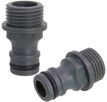 Casoter 2 Pack Garden Pipes Tap Connector 1/2 inch Male Connector ABS 1/2 BSP Hose Connector for Hose Pipe and Garden Nozzle