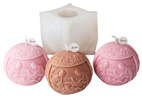 Xidmold Heilige Familie Kugel Kerzenform Silikon, Maria, Josef und Jesuskind Kerzengießform, Heilige Familie Silikonform für Sojawachs Kerzen, Seife, Epoxidharz, Gips, Handwerk