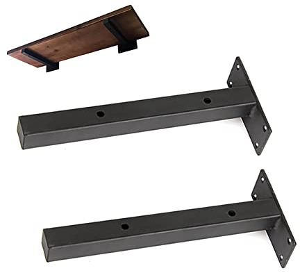 2er-Pack Halterungen für Regale, industrielle schwimmende Halterung, Wandmontage, rustikale Regalhalterungen, dekorative Regale, Badezimmer, Küche, Garage, Wanddekoration, Tragkraft: 45,5 kg