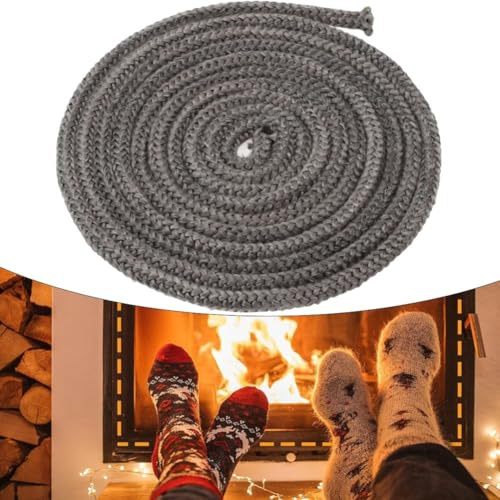 Joint d'étanchéité pour porte de poêle – 8 mm/16 mm/18 mm – Corde d'étanchéité noire pour poêles, cheminées, brûleurs à bois, verre (18 mm x 3 m)