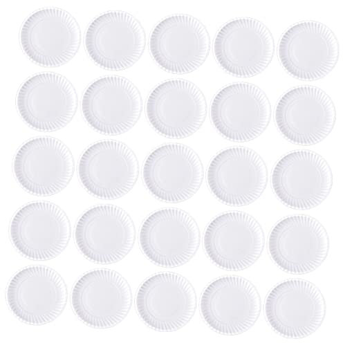 COSMEVIVI 7 Zoll Weiße Pappteller 50 Stück Wiederverwendbar-pappteller Für Partys Kunst Malen Jungen Und Mädchen Malen Aquarell Und Freundlich