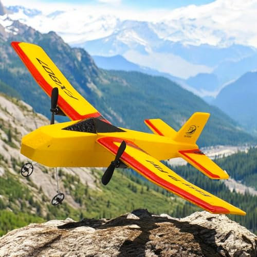 RC ferngesteuertes Flugzeug mit Fernsteuerung und Akku, Hochwertiges Modell-Flugzeug für Kinder u. Erwachsene, Flieger ist geeignet für Anfänger und Profis, Tolles Spielzeug für Modellbau u. Flug-Fans