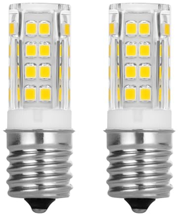 GWOZI Microwave Light Bulbs Under Hood - Refrigerator/Stove Hood/Oven Light Bulb Replacement - E17 LED 5W Bulb Microwave Oven Light, Natural White, 2 Pcs