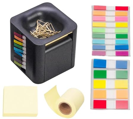 Pop-Up-Notizhalter, Memo-Organizer, Papier-Notizspender, bunte Haftnotizen, Index-Aufkleber-Organizer, Schreibtisch-Büroklammer-Halter, multifunktionale Notizbox, Büro-Memo-Würfel
