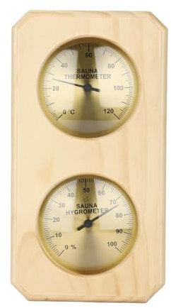 Stazione Meteo analogica, Barometro, Igrometro da parete in metallo e legno, igrometro for sauna, non richiede batterie