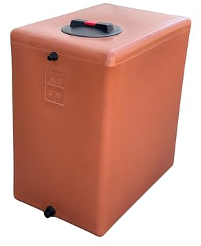 Behälter aus Polyethylen, Zertifiziert für Trinkwasser, rechteckig, hoch, 300 Liter, Farbe Terrakotta, hergestellt in Italien