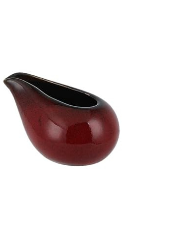 ZENGXJYCQINGJIANG saucière Mini saucière en céramique de 3,4 oz, Pot à Lait, Pot à Lait, café créatif, Petit Pot à Lait, Petite saucière Domestique saucière en Porcelaine(Red)