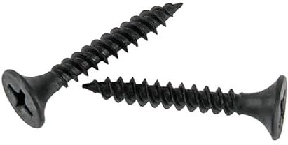 XUXPFJ 25 Tornillos de Rosca de Cabeza Plana avellanada con Ranura en Cruz Negra de Acero al Carbono M3.5, Tornillos for Madera, Clavos de Pared, Clavos for Paneles de Yeso(M3.5x40mm)