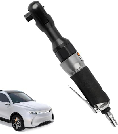 Llave de carraca neumática – Llave angular, carraca neumática ligera | 90 grados ajustable, mango cómodo, juego de destornilladores de trinquete de 320 rpm con 8 llaves de vaso