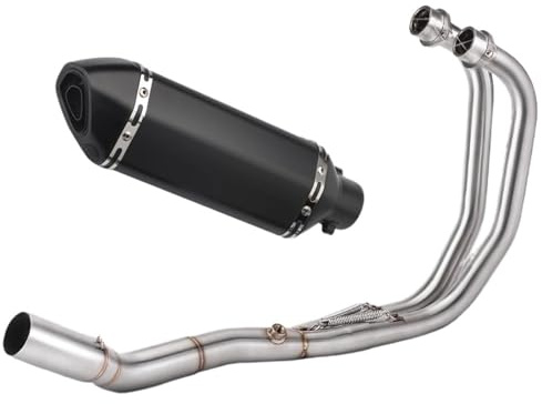 Silenziatore Per Moto Sistema Di Scarico Completo Per Moto, Collettore Di Scarico Anteriore Per R3 R25 MT03 2015-2024.(Black-C)