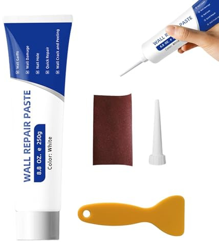 Stucco Per Muros Bianco, 100g Stucco Per Riparazioni Murali, Kit Di Riparazione Per Cartongesso Con Raschietto E Carta Vetrata, Per Crepe, Cemento
